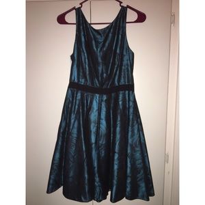 Jessica Simpson Black and Blue Floral Formal Dress
